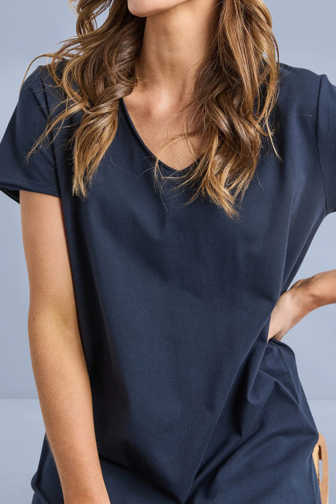 Elm Pima Vee Dress Navy From BoxHill