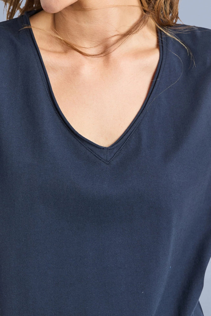 Elm Pima Vee Dress Navy From BoxHill