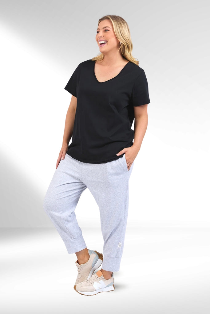 Elm Pima Vee Tee Black From BoxHill