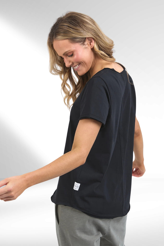 Elm Pima Vee Tee Black From BoxHill