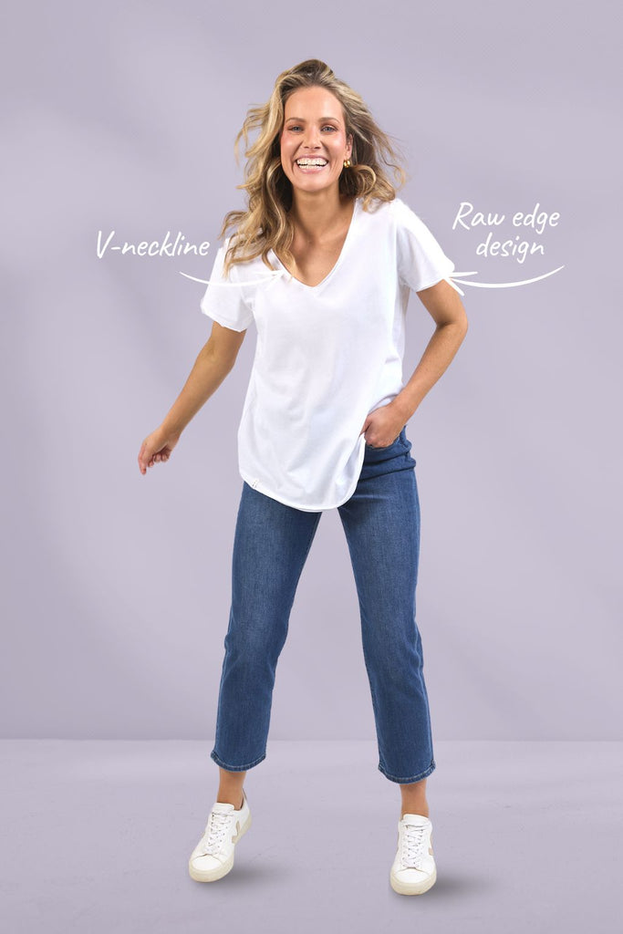 Elm Pima Vee Tee White From BoxHill