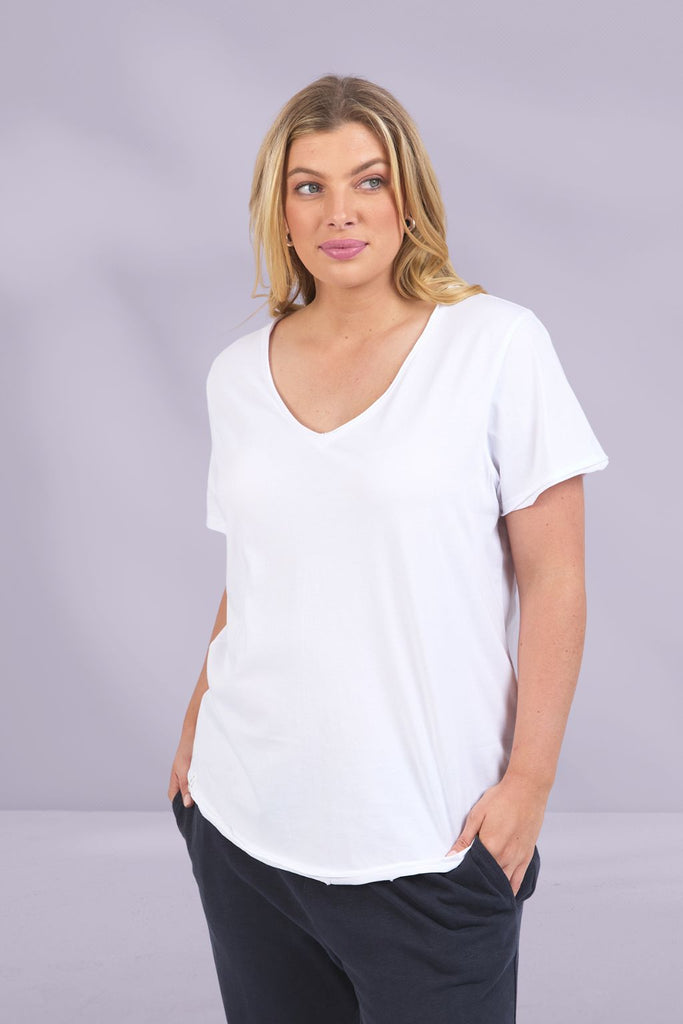 Elm Pima Vee Tee White From BoxHill
