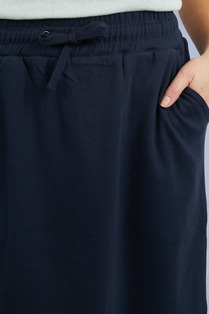 Elm Rib Midi Skirt Dark Sapphire From BoxHill
