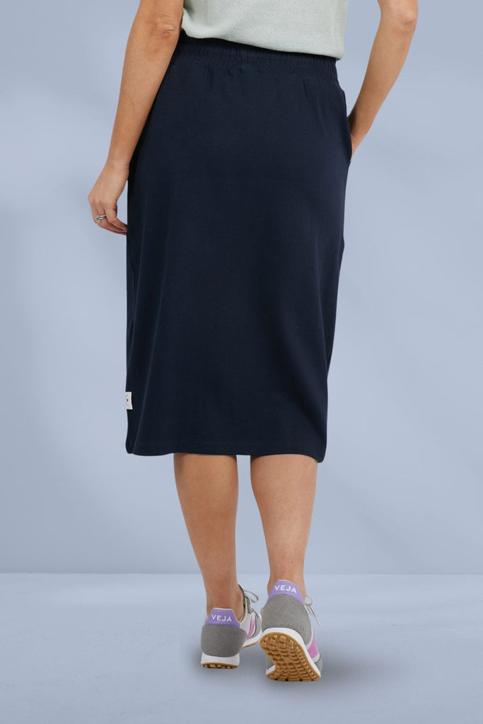 Elm Rib Midi Skirt Dark Sapphire From BoxHill
