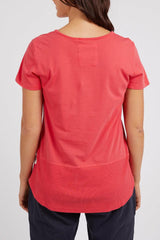 Elm Rib Short Sleeve Tee Coral Spritz From BoxHill