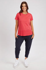 Elm Rib Short Sleeve Tee Coral Spritz From BoxHill