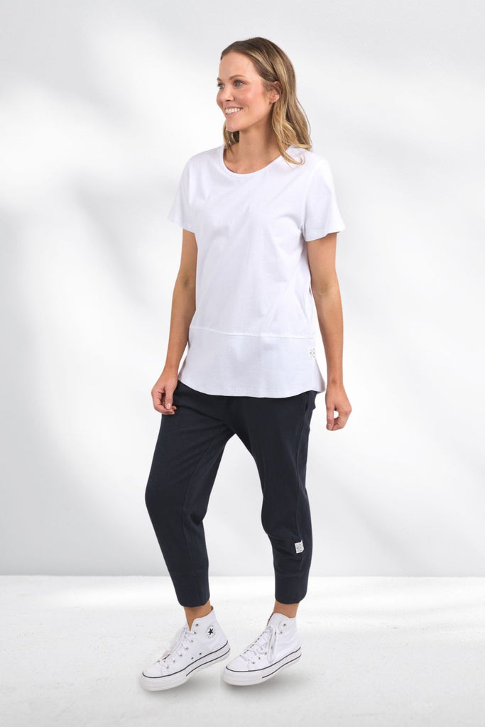 Elm Rib Short Sleeve Tee White From BoxHill