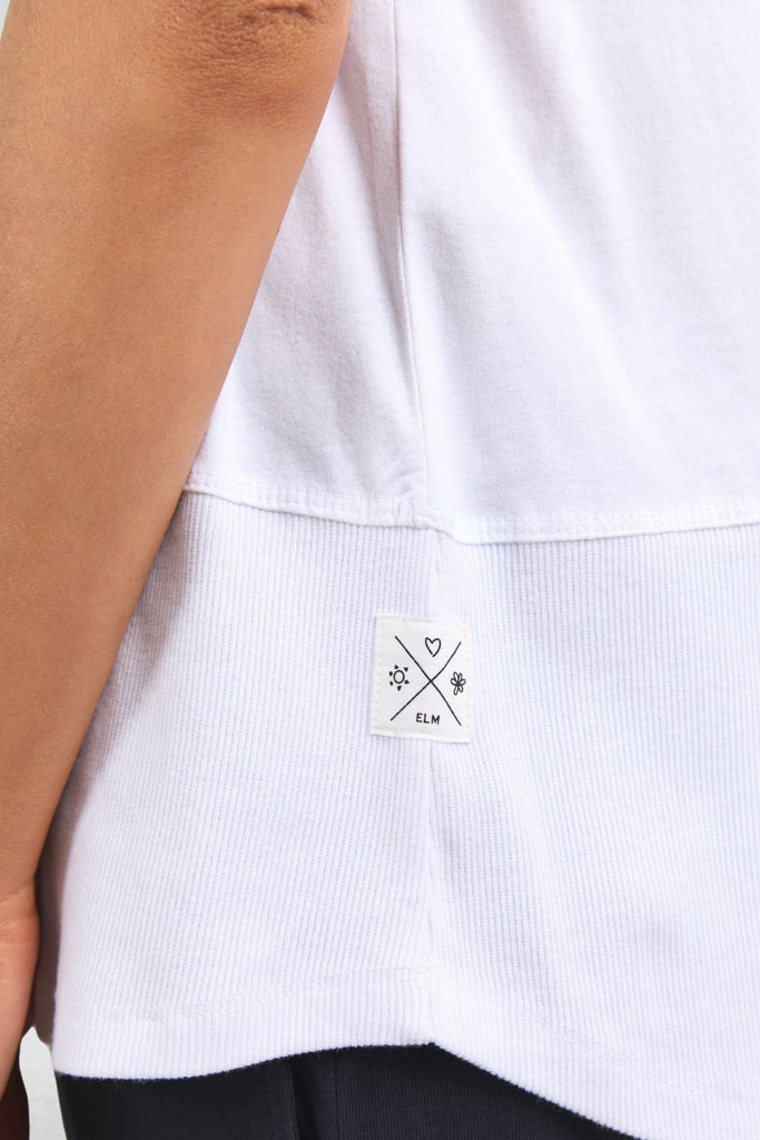 Elm Rib Short Sleeve Tee White From BoxHill
