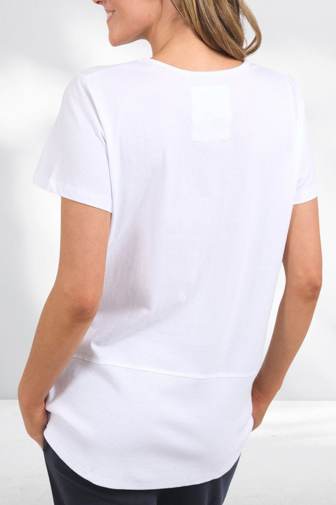 Elm Rib Short Sleeve Tee White From BoxHill