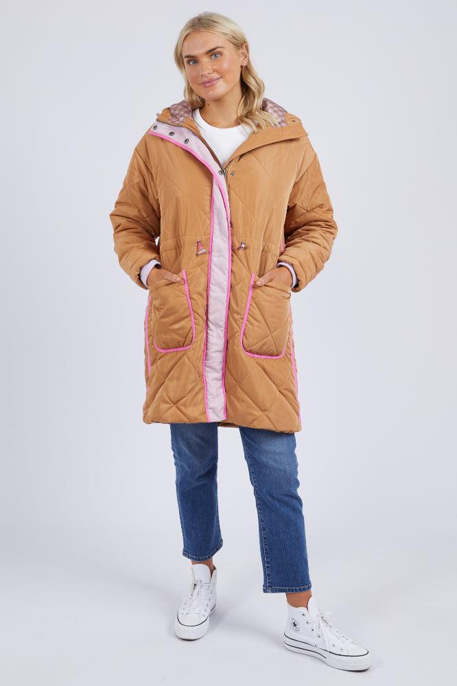 Elm Sahara Quilted Parka Butterscotch From BoxHill