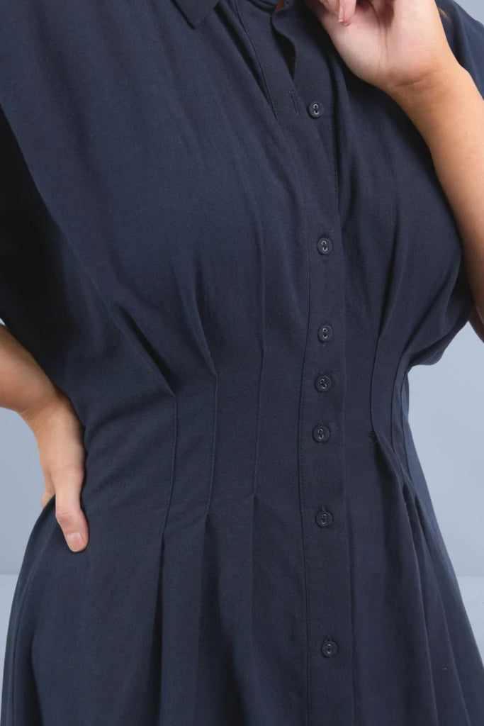 Elm Scarlet Midi Dress Navy Stripe From BoxHill