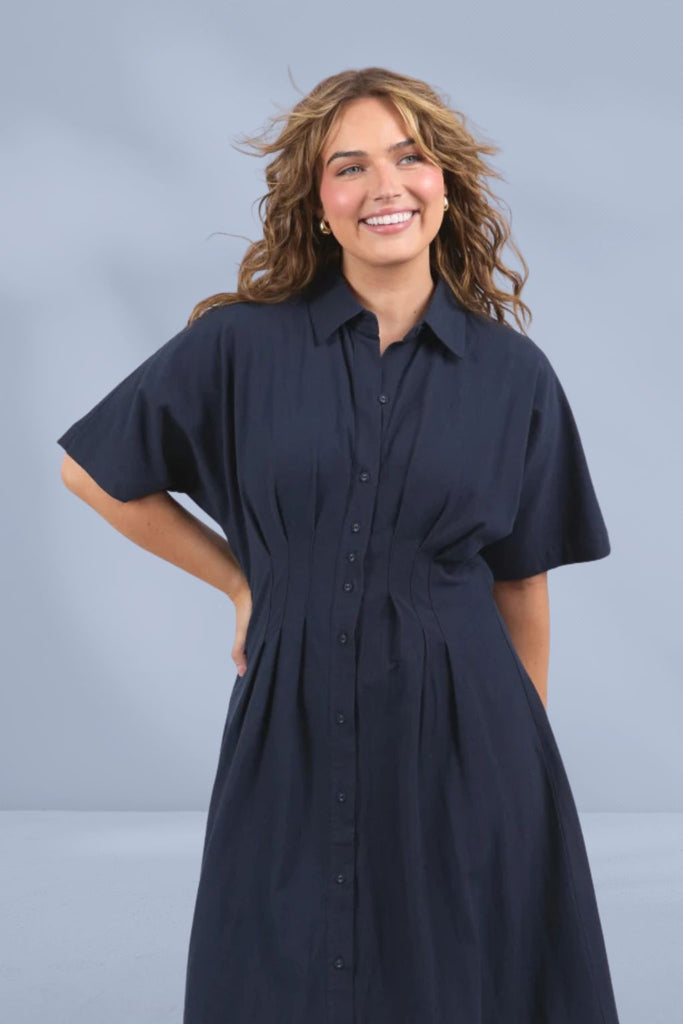 Elm Scarlet Midi Dress Navy Stripe From BoxHill