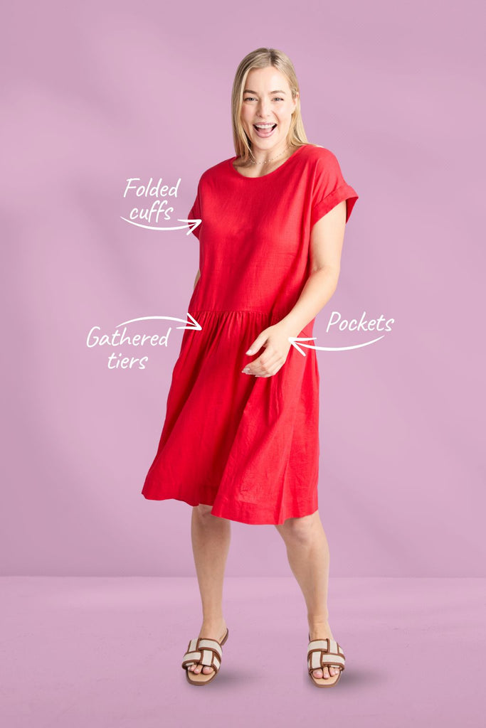 Elm Sunset Hour Solid Dress Poppy From BoxHill