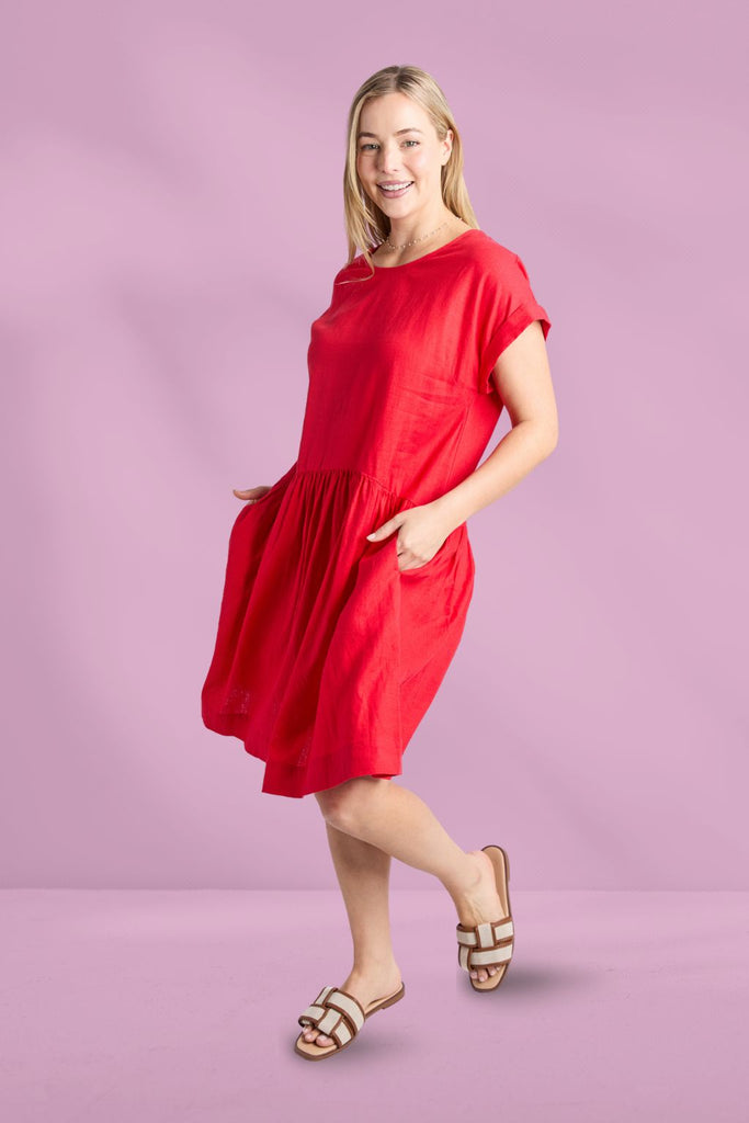 Elm Sunset Hour Solid Dress Poppy From BoxHill