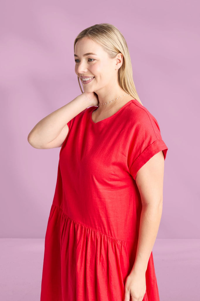 Elm Sunset Hour Solid Dress Poppy From BoxHill