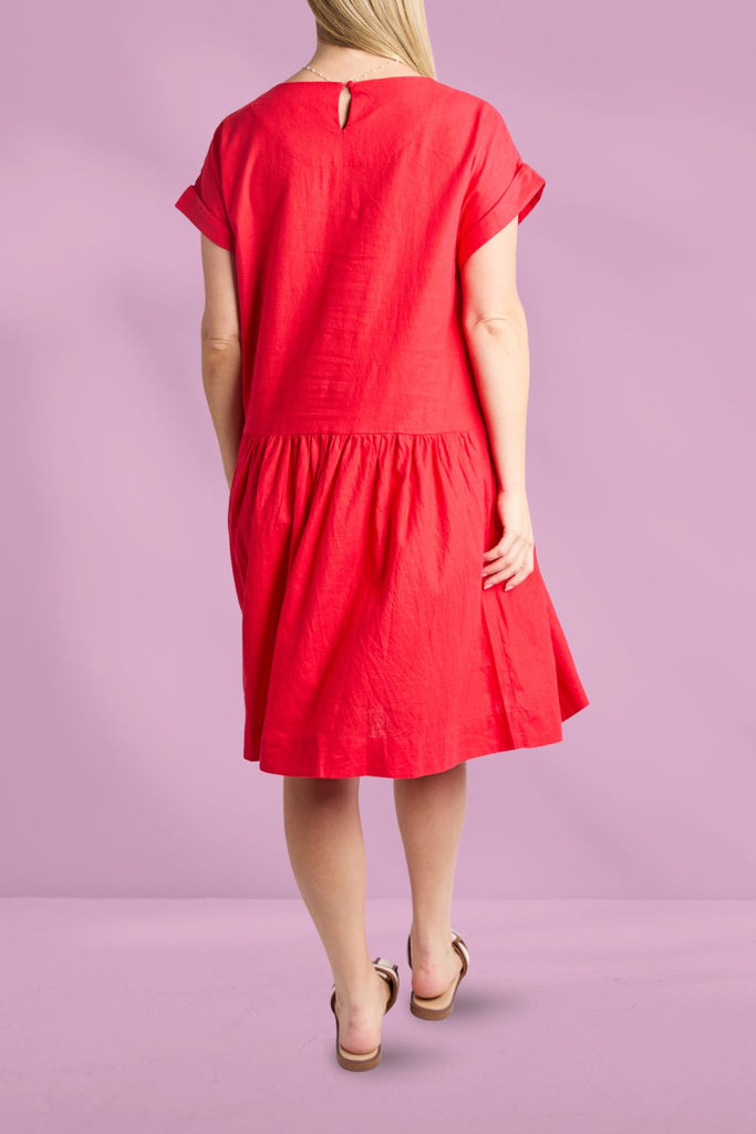 Elm Sunset Hour Solid Dress Poppy From BoxHill