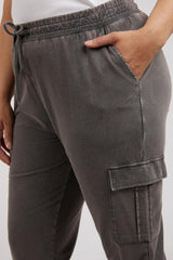 Elm Suri Cargo Pants Washed Black From BoxHill