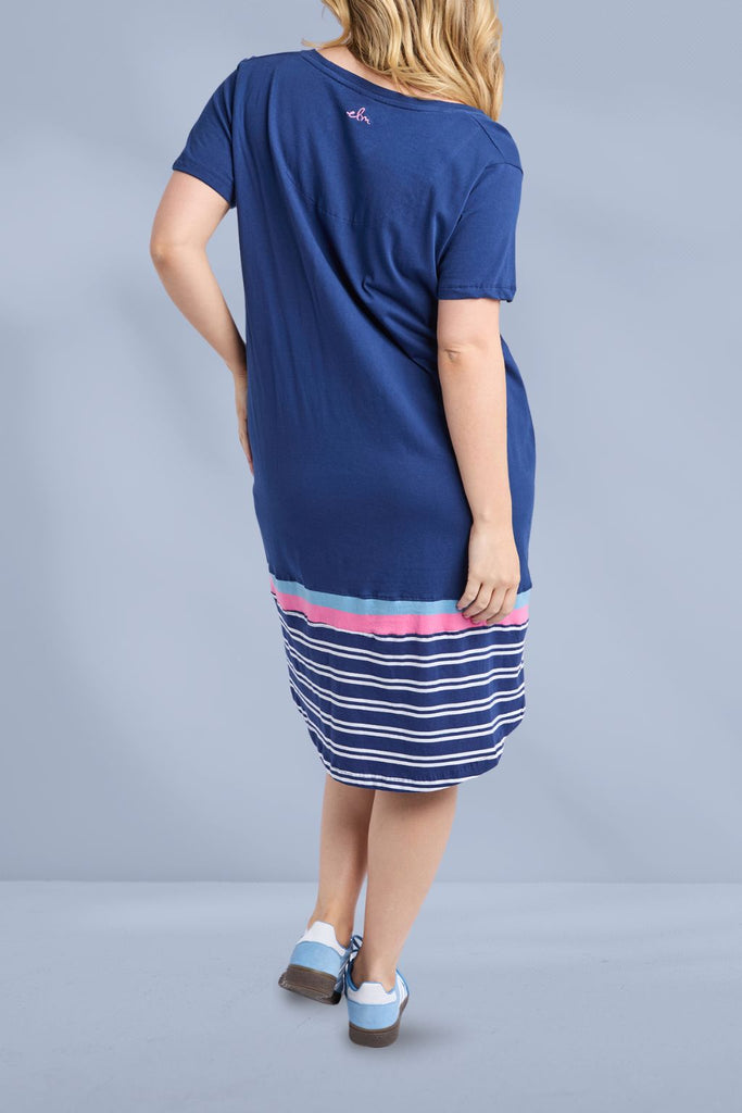 Elm Sylvia Tee Dress Blue Depths From BoxHill