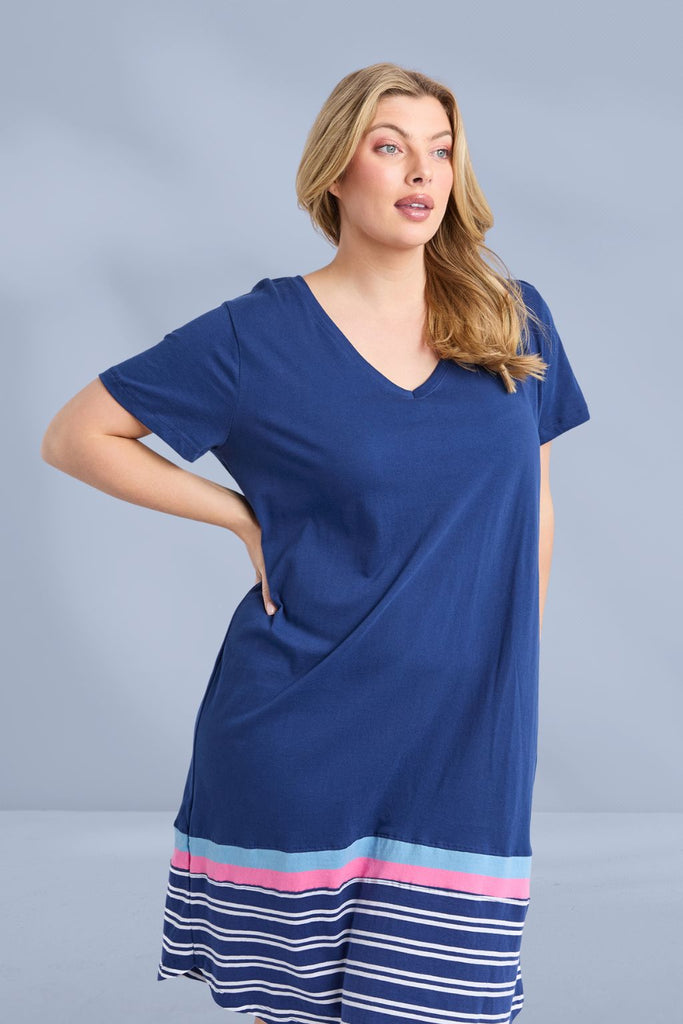 Elm Sylvia Tee Dress Blue Depths From BoxHill