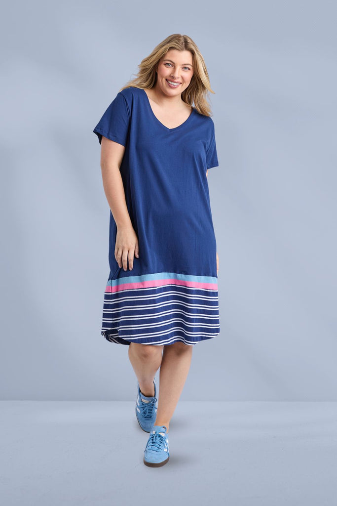 Elm Sylvia Tee Dress Blue Depths From BoxHill