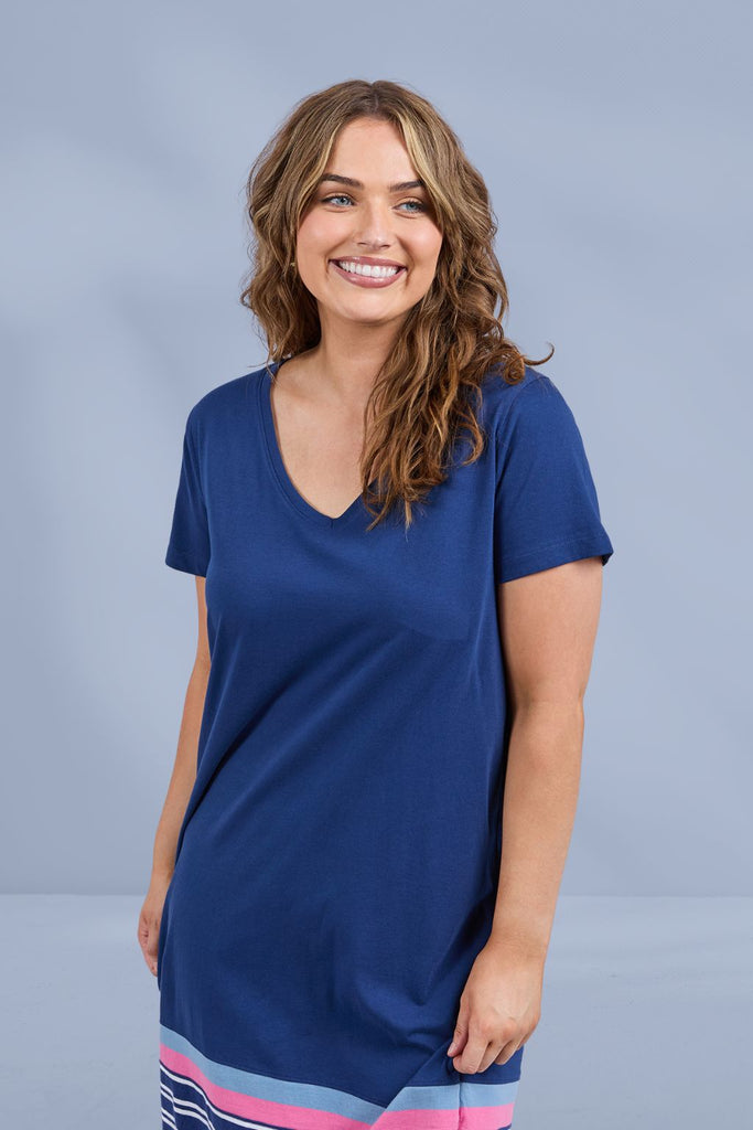 Elm Sylvia Tee Dress Blue Depths From BoxHill