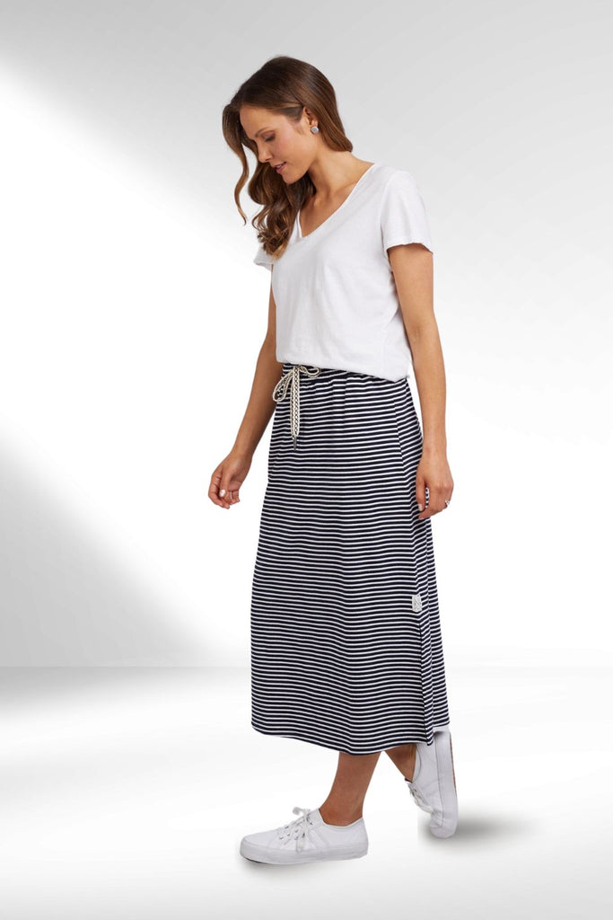 Elm Travel Skirt Navy White Stripe From BoxHill