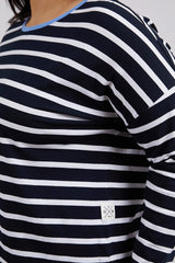 Elm Tully Stripe Long Sleeve Tee Dark Sapphire White Stripe From BoxHill