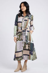 Elm Vetiver Dress Patchwork Print Multi From BoxHill