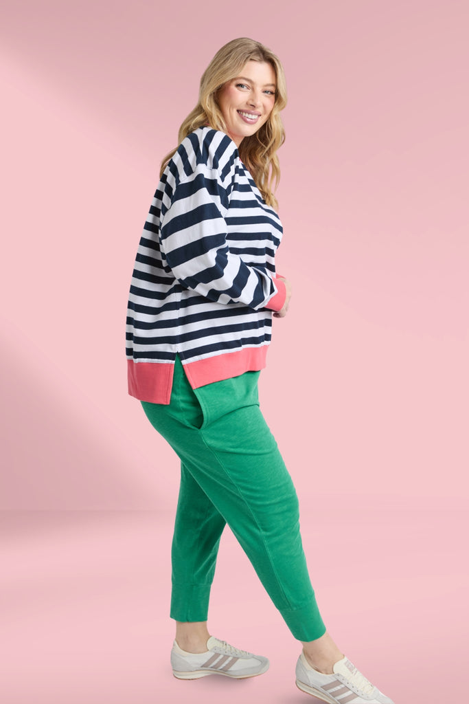 Elm Vivid Crew Navy White Stripe From BoxHill