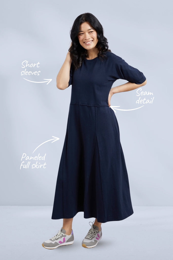 Elm York Midi Dress Navy From BoxHill