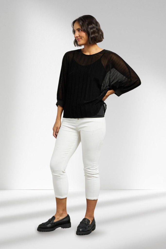 Et Alia Aria Top Black Velvet Mesh From BoxHill