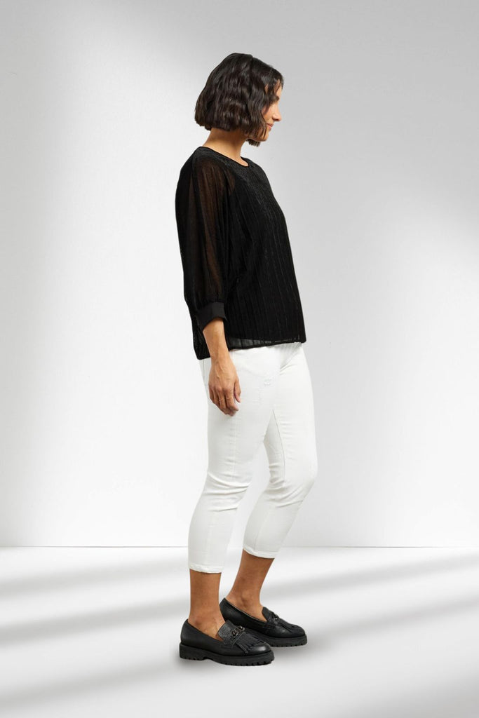 Et Alia Aria Top Black Velvet Mesh From BoxHill