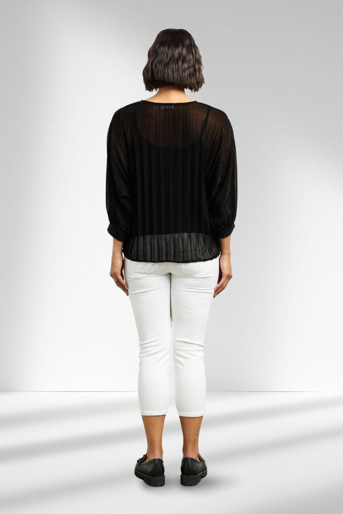 Et Alia Aria Top Black Velvet Mesh From BoxHill