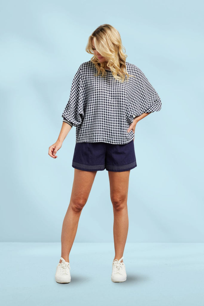 Et Alia Aroha Top Ink White Check From BoxHill