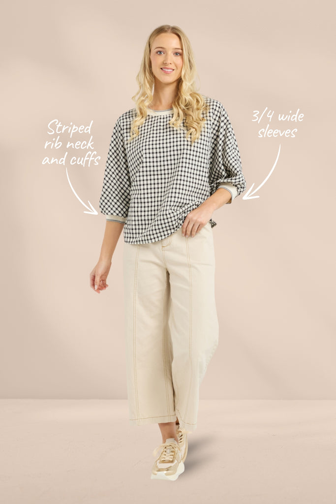 Et Alia Aroha Top Monochrome Check From BoxHill