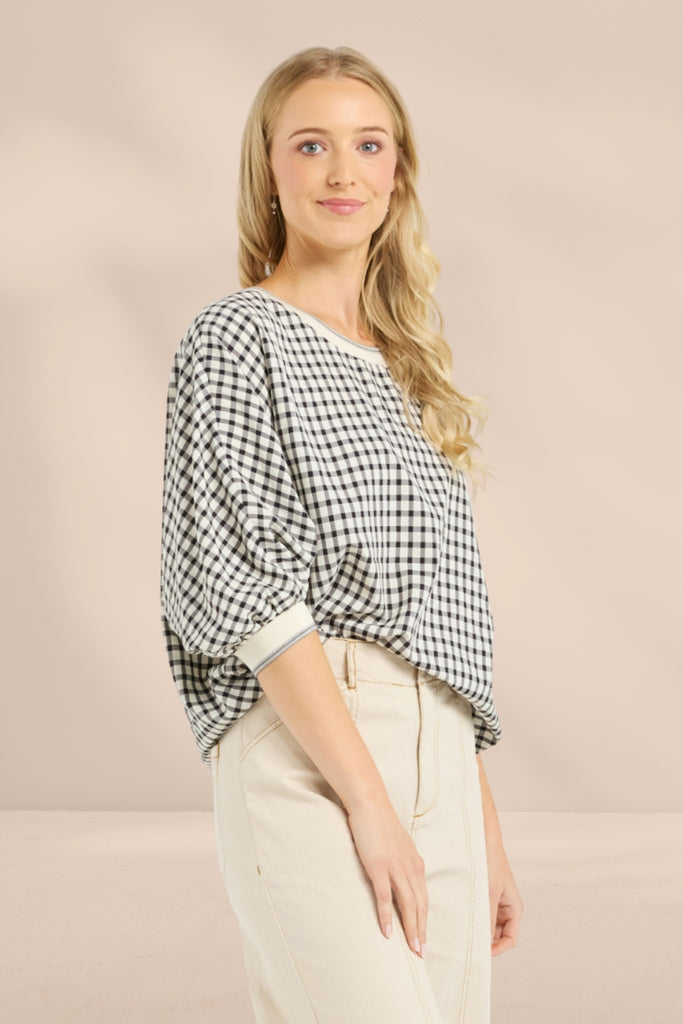 Et Alia Aroha Top Monochrome Check From BoxHill