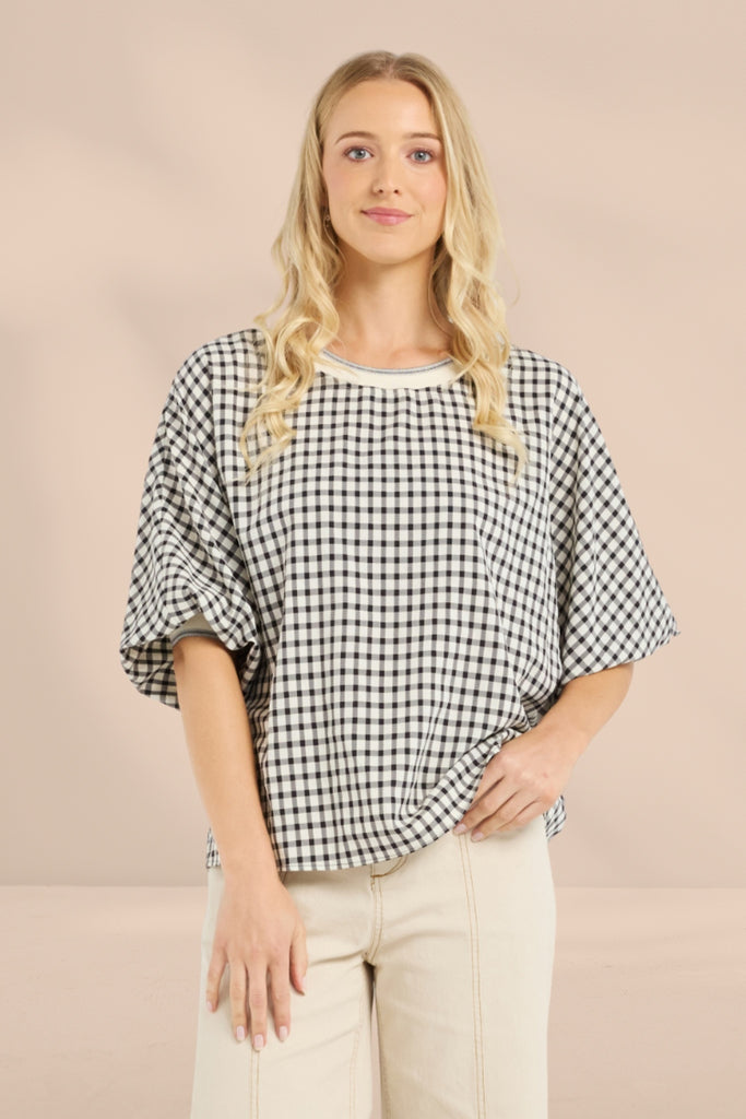 Et Alia Aroha Top Monochrome Check From BoxHill