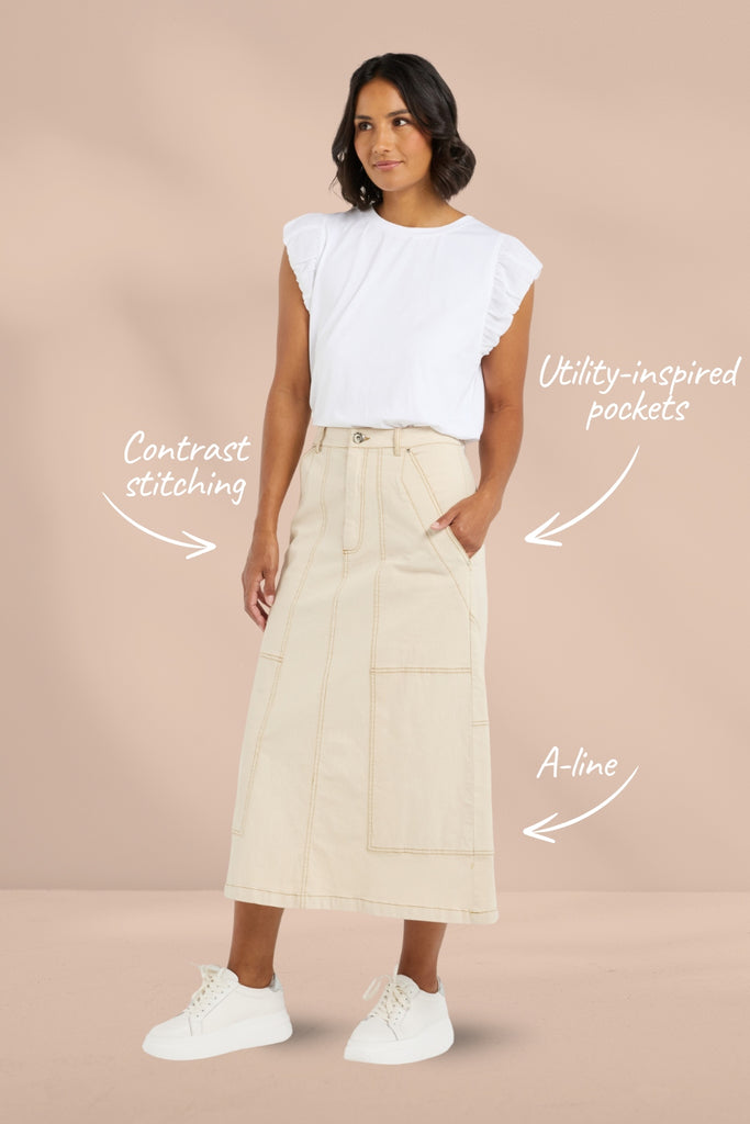 Et Alia Avril Skirt Buttercream From BoxHill