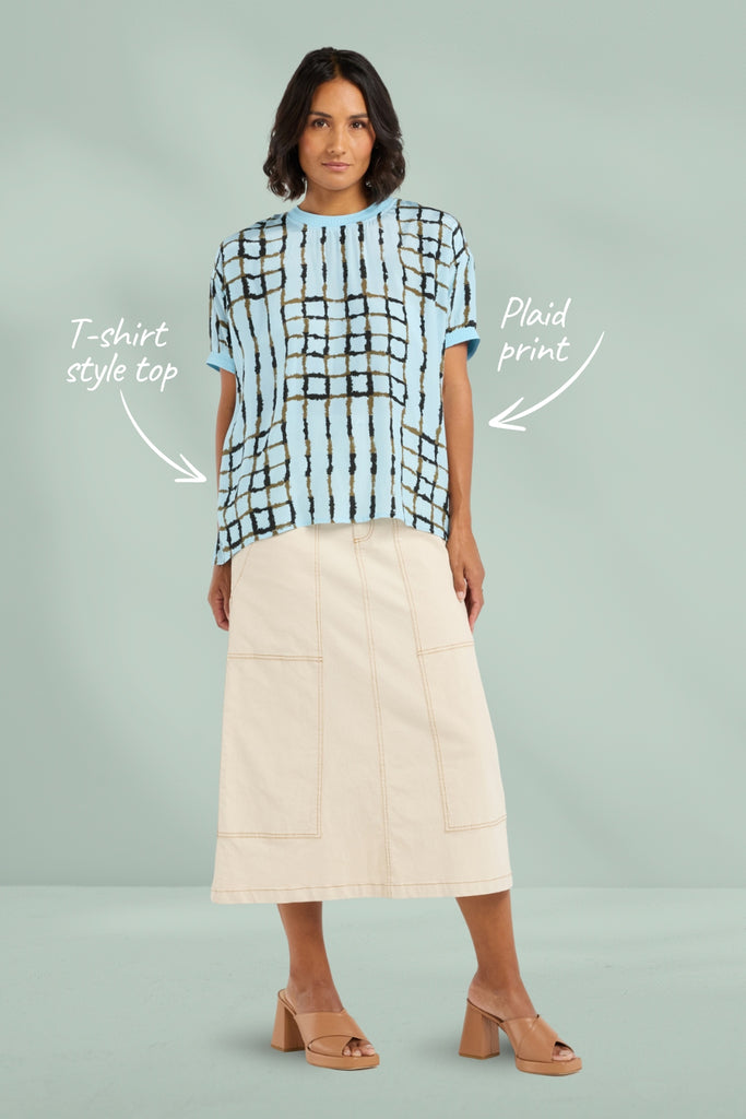 Et Alia Brea Top Skyline Plaid From BoxHill