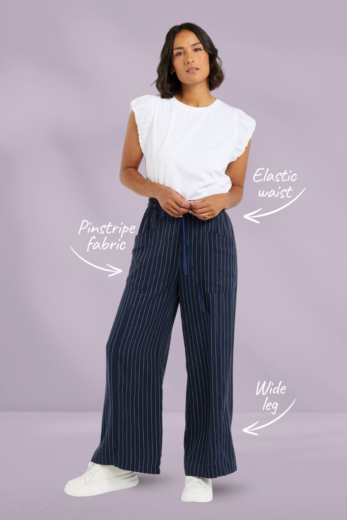 Et Alia Chloe Pants Midnight Stripes From BoxHill