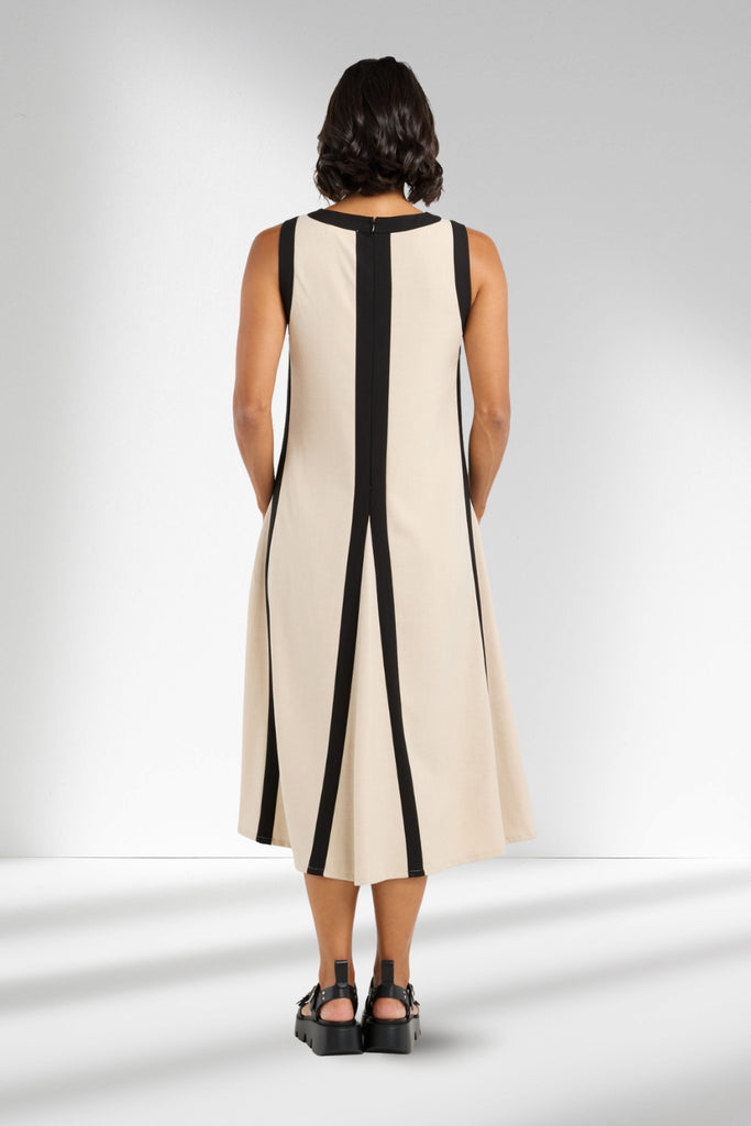 Et Alia Edie Dress Taupe Lines From BoxHill