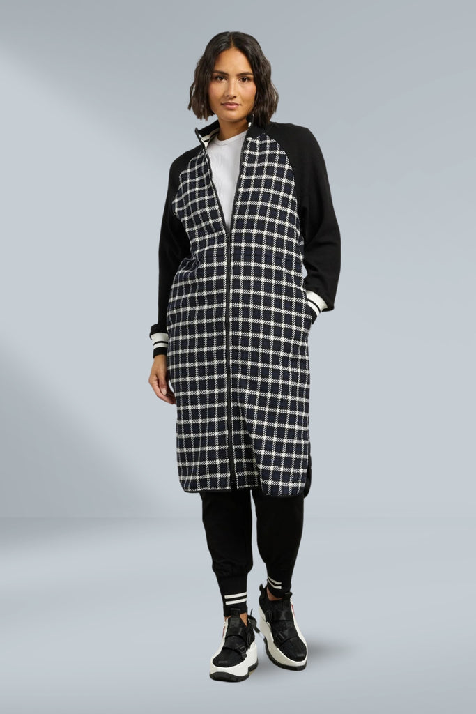 Et Alia Nova Coatigan Blue Black Plaid From BoxHill