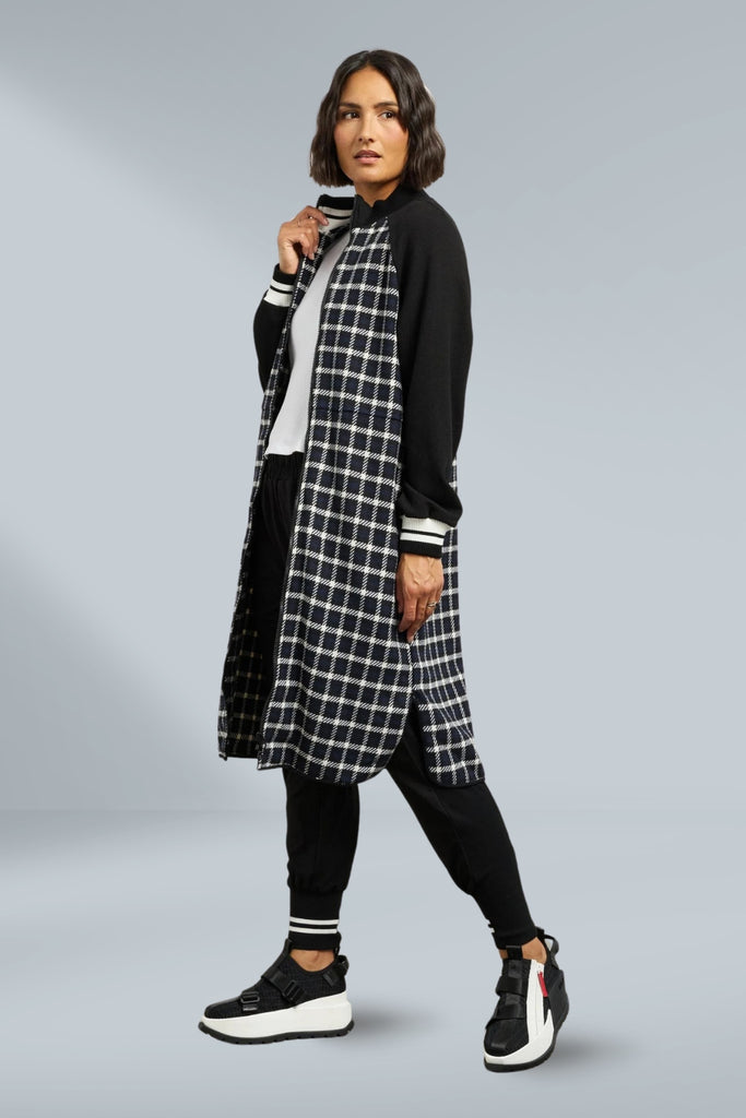 Et Alia Nova Coatigan Blue Black Plaid From BoxHill