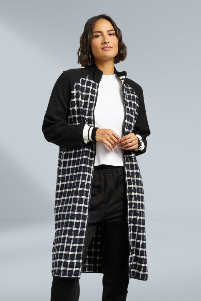 Et Alia Nova Coatigan Blue Black Plaid From BoxHill