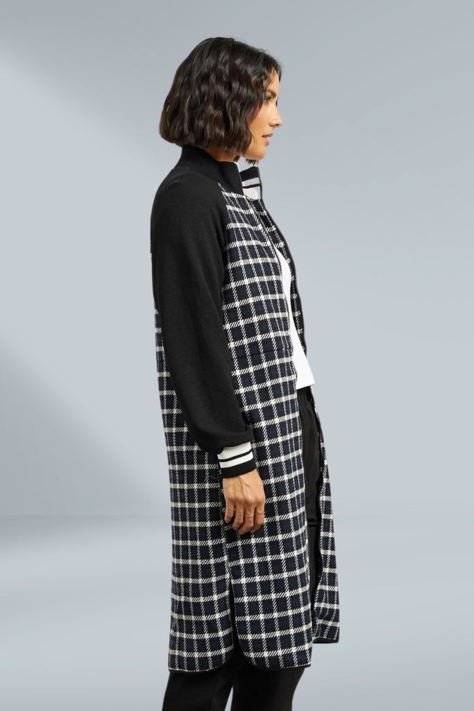Et Alia Nova Coatigan Blue Black Plaid From BoxHill
