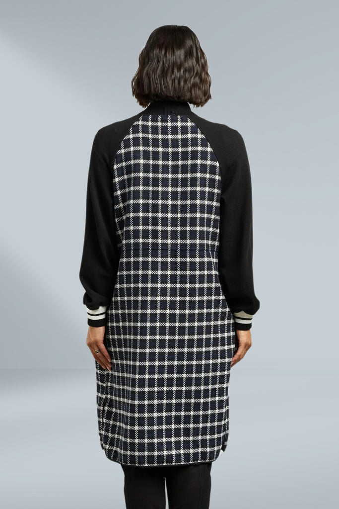 Et Alia Nova Coatigan Blue Black Plaid From BoxHill