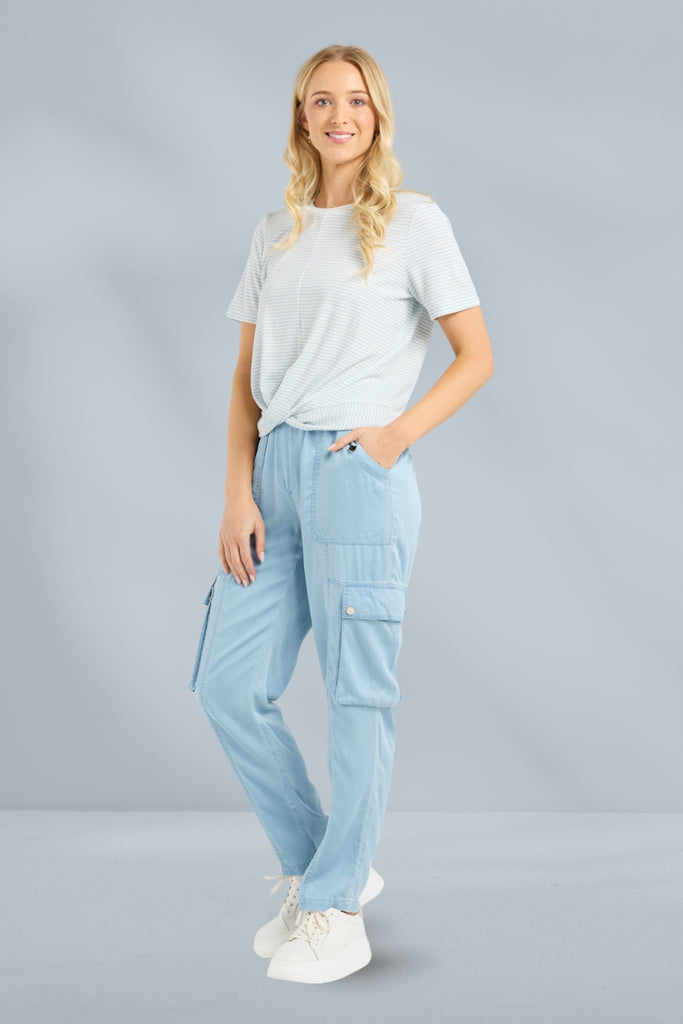 Et Alia Twist Tee Sky Stripe From BoxHill