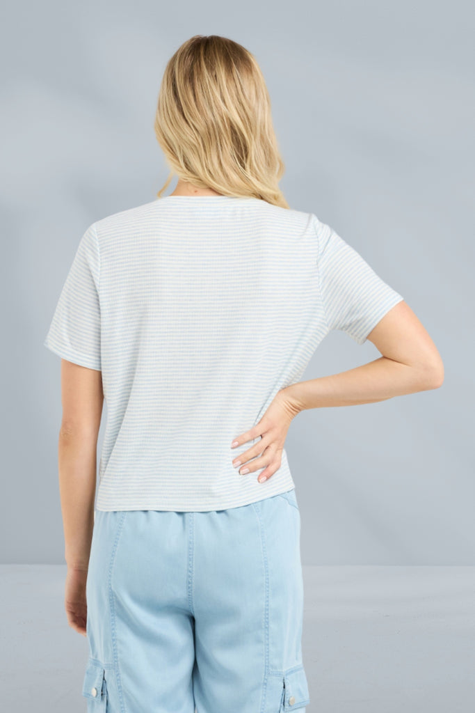 Et Alia Twist Tee Sky Stripe From BoxHill