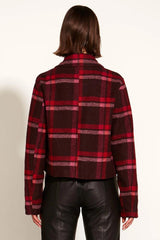 Fate and Becker Choose You Cropped Military Jacket Pink Red Check From BoxHill