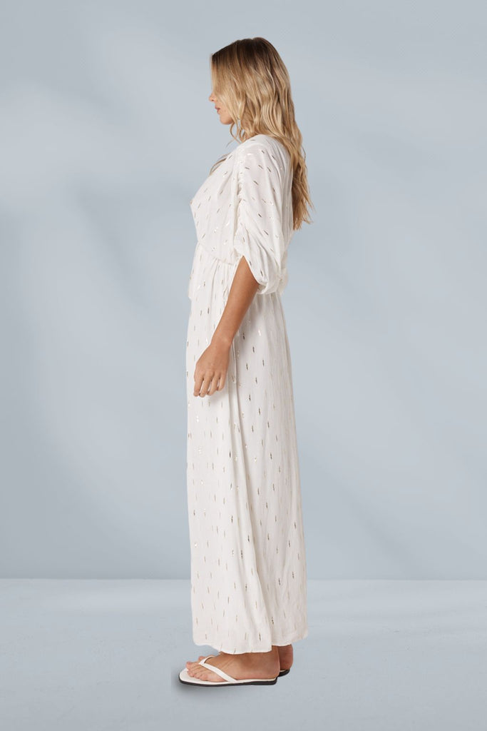 Fate and Becker Delia Batwing Dress White Gold From BoxHill